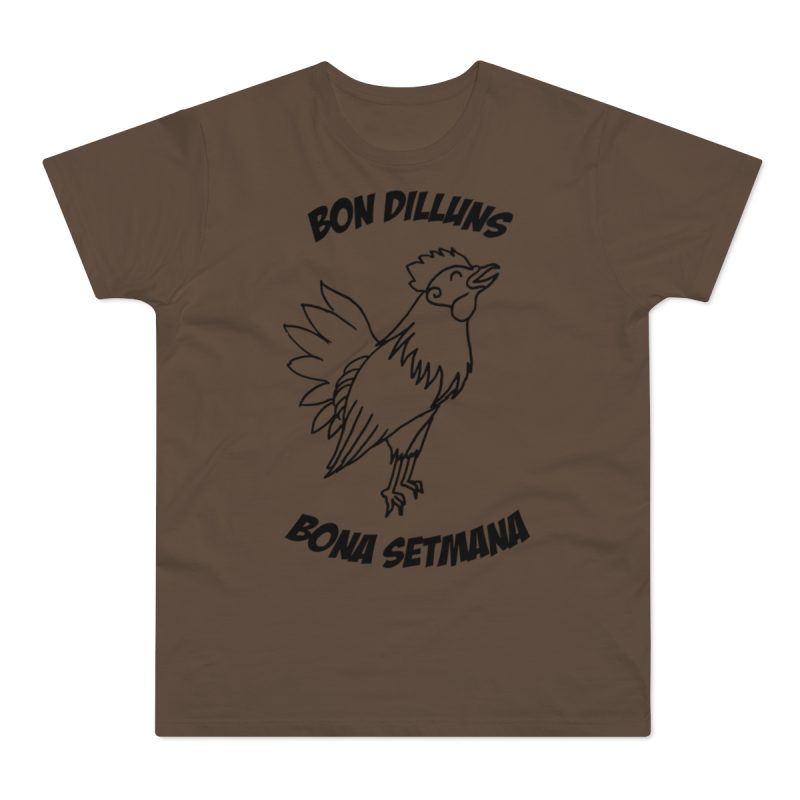 Camiseta hombre punto liso - Marron chocolate - Camiseta «Bon dilluns, bona setmana»