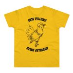 Camiseta hombre punto liso - Amarillo dorado - Camiseta «Bon dilluns, bona setmana»