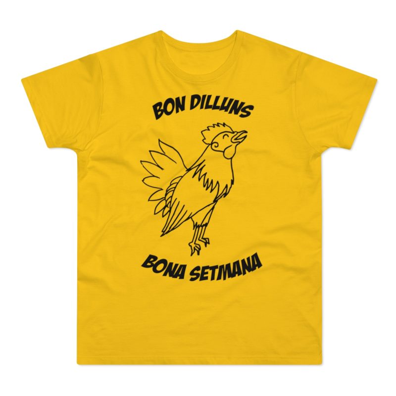Camiseta hombre punto liso - Amarillo dorado - Camiseta «Bon dilluns, bona setmana»