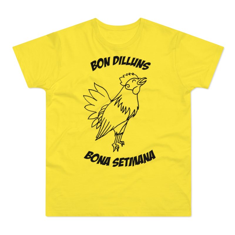 Camiseta hombre punto liso - Amarillo solar - Camiseta «Bon dilluns, bona setmana»