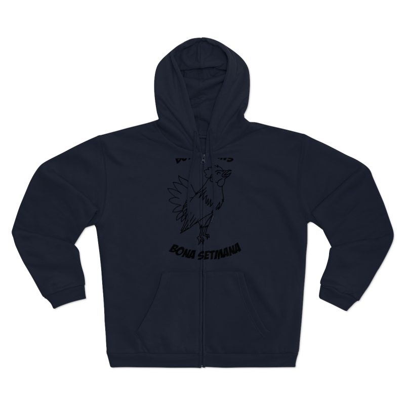 Sudadera capucha con cremallera premium - Azul marino - Camiseta «Bon dilluns, bona setmana»