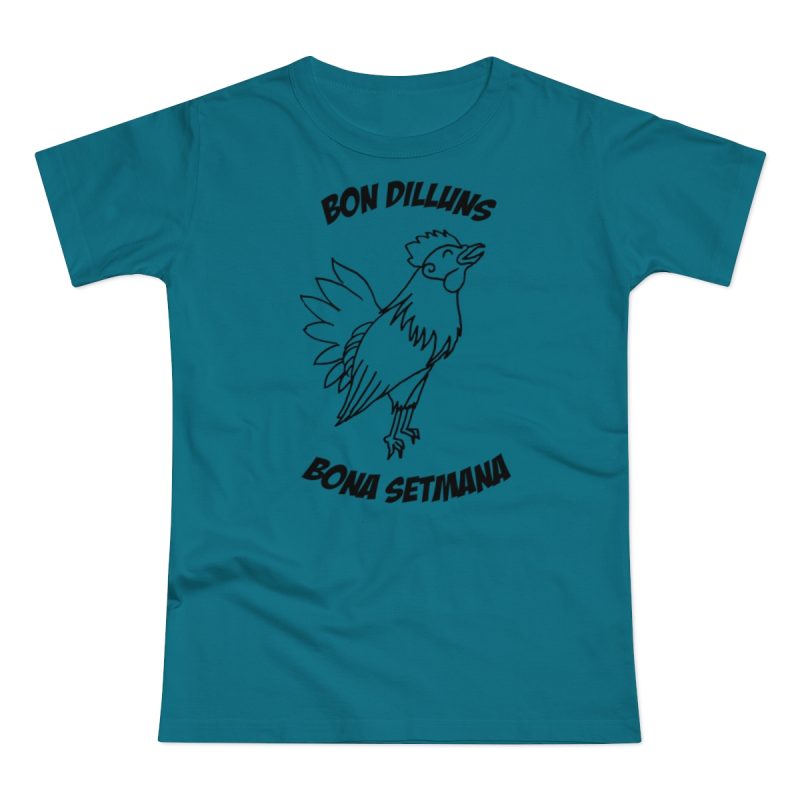 Camiseta mujer punto liso - Azul diva - Camiseta «Bon dilluns, bona setmana»