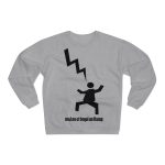 Sudadera cuello redondo premium - Gris jaspeado claro - Mal no et toqui un llamp Sudadera cuello redondo premium - Gris jaspeado claro - Mal no et toqui un llamp