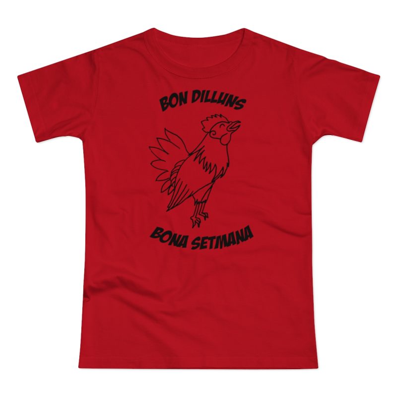 Camiseta mujer punto liso - Rojo - Camiseta «Bon dilluns, bona setmana»