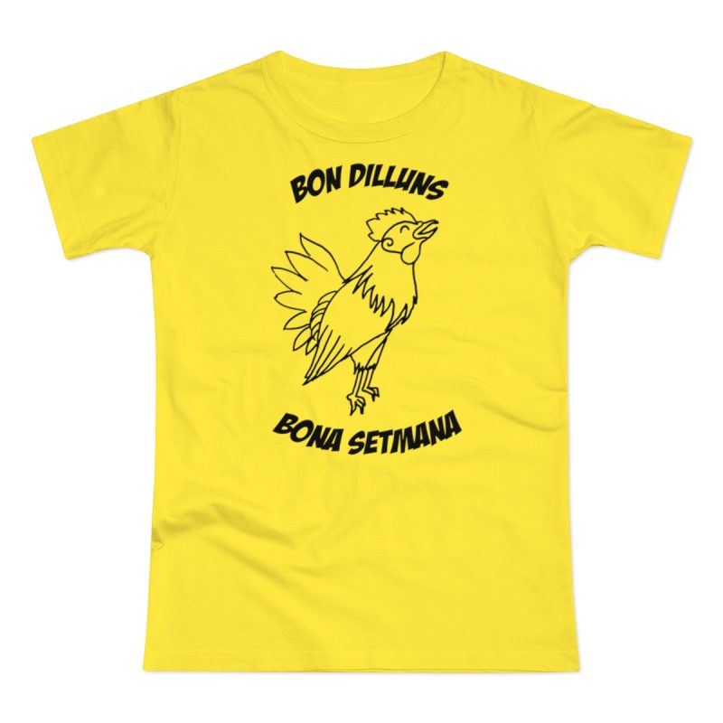 Camiseta mujer punto liso - Amarillo solar - Camiseta «Bon dilluns, bona setmana»