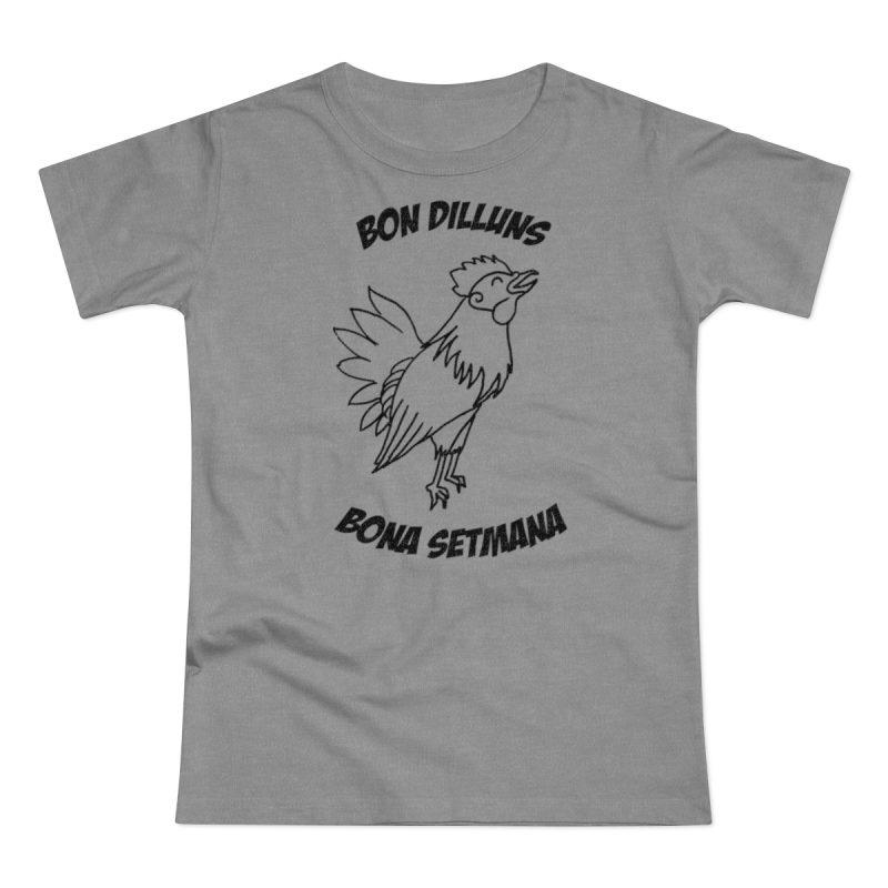 Camiseta mujer punto liso - Gris deportivo jaspeado - Camiseta «Bon dilluns, bona setmana»