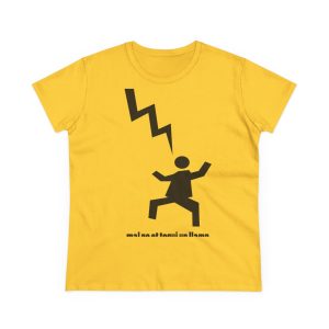 Camiseta mujer algodon medio - Amarillo margarita - Mal no et toqui un llamp