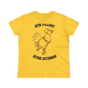 Camiseta mujer algodon medio - Amarillo margarita - Camiseta «Bon dilluns, bona setmana»
