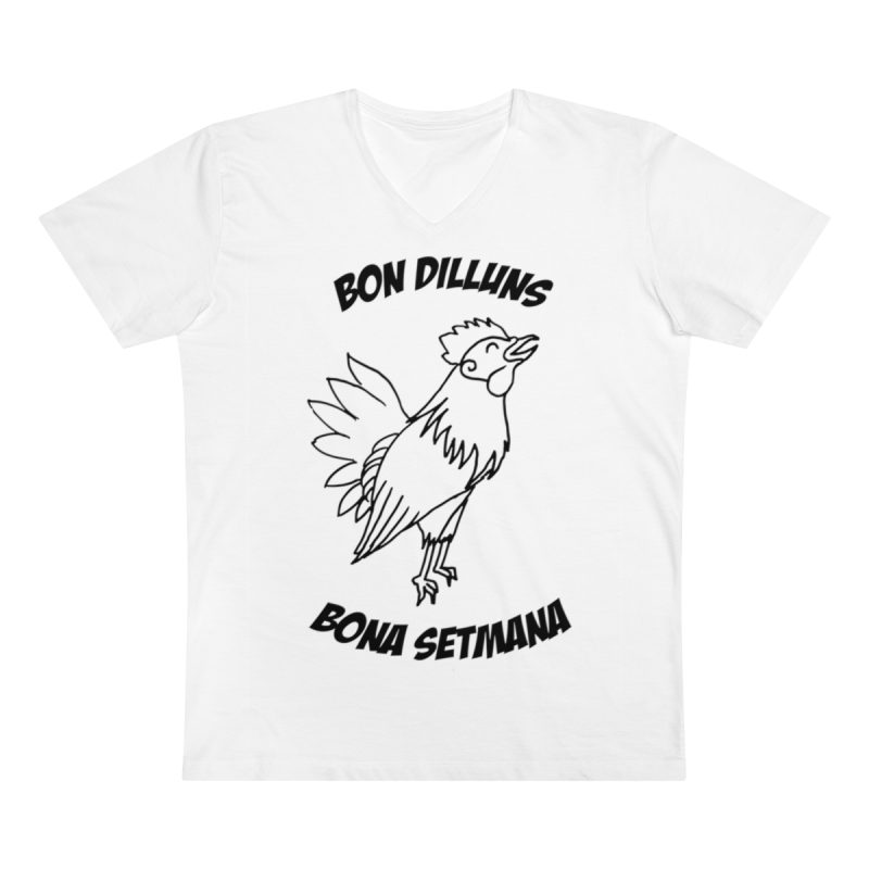 Camiseta hombre cuello de pico Presenter - Blanco - Camiseta «Bon dilluns, bona setmana» Camiseta hombre cuello de pico Presenter - Blanco - Camiseta «Bon dilluns, bona setmana»