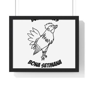 Poster enmarcado horizontal - Negro - Camiseta «Bon dilluns, bona setmana»