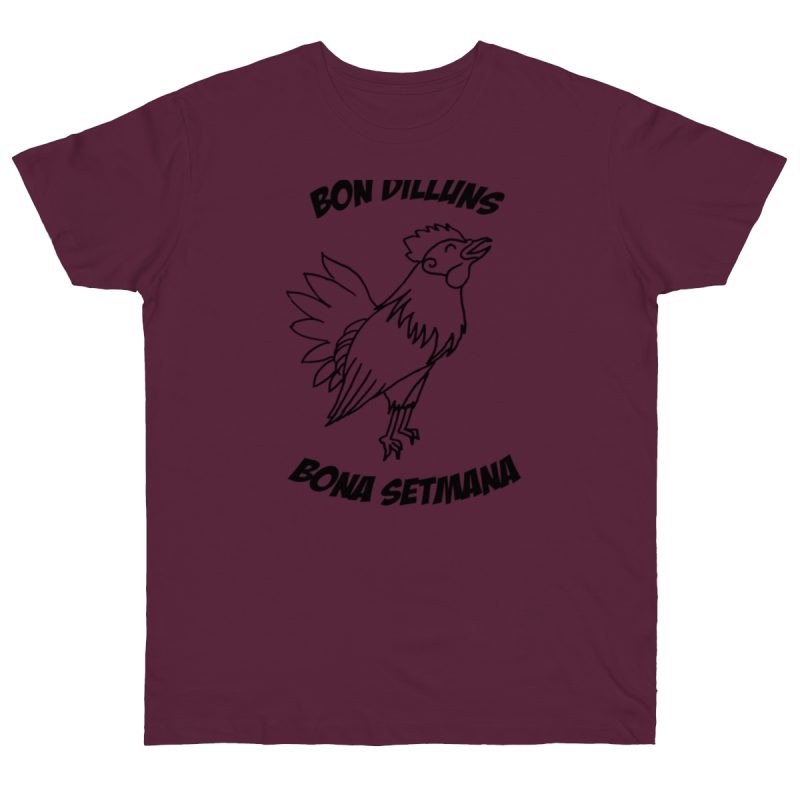 Camiseta punto liso - Burdeos - Camiseta «Bon dilluns, bona setmana»