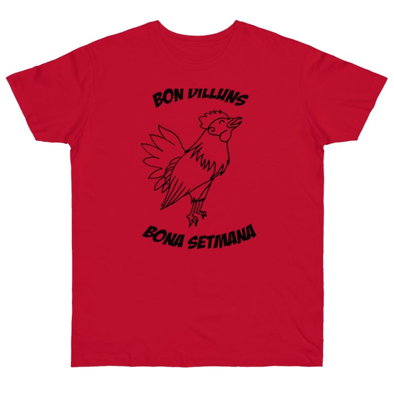 Camiseta punto liso - Rojo profundo - Camiseta «Bon dilluns, bona setmana»