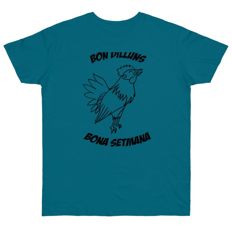 Camiseta punto liso - Azul diva - Camiseta «Bon dilluns, bona setmana»
