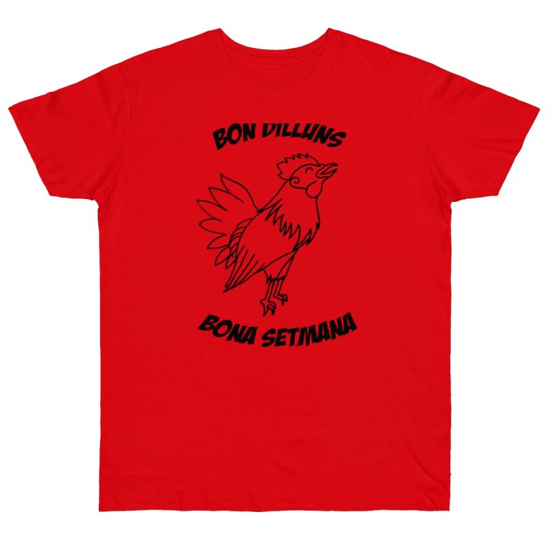 Camiseta punto liso - Rojo fuego - Camiseta «Bon dilluns, bona setmana»