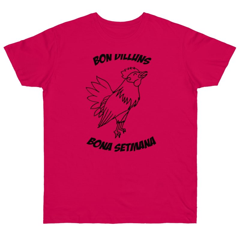 Camiseta punto liso - Fucsia - Camiseta «Bon dilluns, bona setmana»