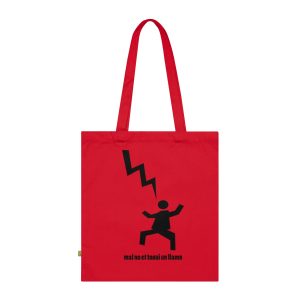 Bolsa de algodon organico - Rojo clasico - Mal no et toqui un llamp