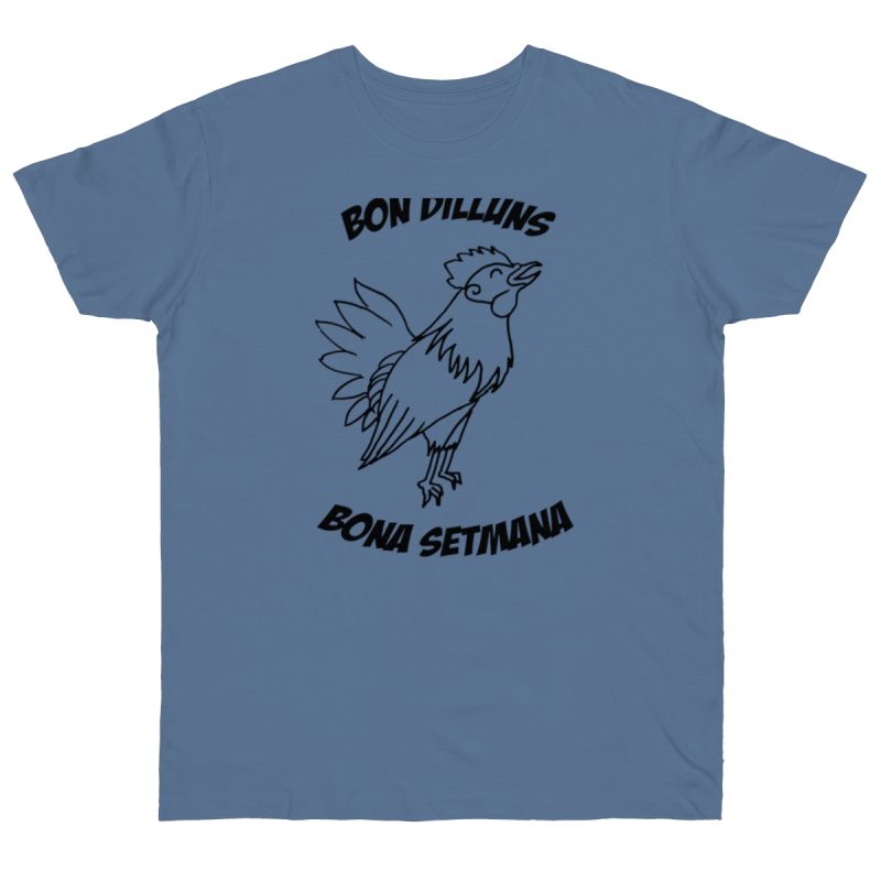 Camiseta punto liso - Azul vaquero - Camiseta «Bon dilluns, bona setmana»