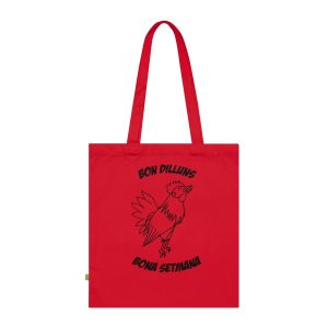 Bolsa de algodon organico - Rojo clasico - Camiseta «Bon dilluns, bona setmana»