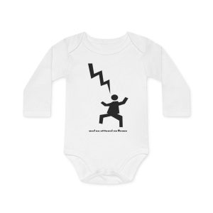 Body bebe manga larga organico - Blanco - Mal no et toqui un llamp