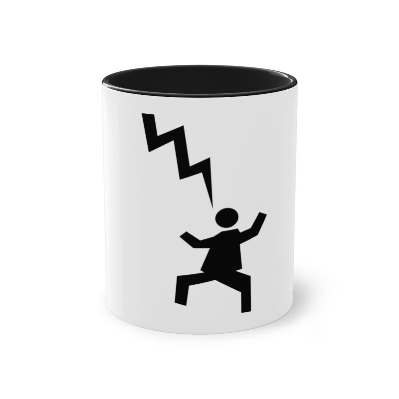 Taza bicolor - Negro - Mal no et toqui un llamp Taza bicolor - Negro - Mal no et toqui un llamp