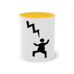 Taza bicolor - Amarillo dorado - Mal no et toqui un llamp Taza bicolor - Amarillo dorado - Mal no et toqui un llamp