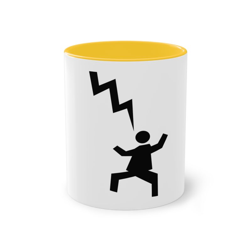 Taza bicolor - Amarillo dorado - Mal no et toqui un llamp