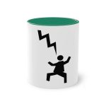 Taza bicolor - Verde oscuro - Mal no et toqui un llamp Taza bicolor - Verde oscuro - Mal no et toqui un llamp