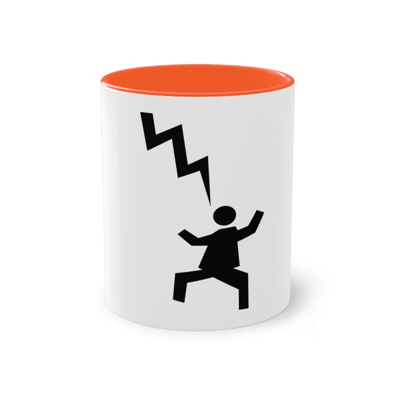 Taza bicolor - Naranja - Mal no et toqui un llamp