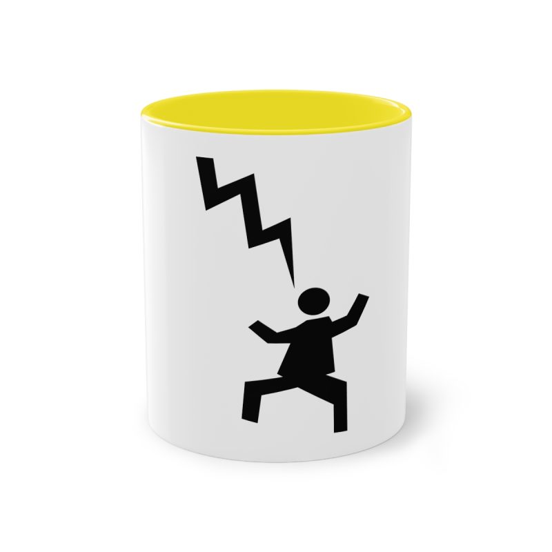 Taza bicolor - Amarillo - Mal no et toqui un llamp