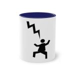 Taza bicolor - Azul oscuro - Mal no et toqui un llamp Taza bicolor - Azul oscuro - Mal no et toqui un llamp