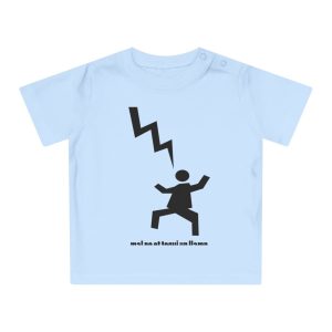 Camiseta de bebe - Azul empolvado - Mal no et toqui un llamp