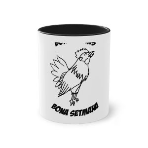 Taza bicolor - Negro - Camiseta «Bon dilluns, bona setmana»