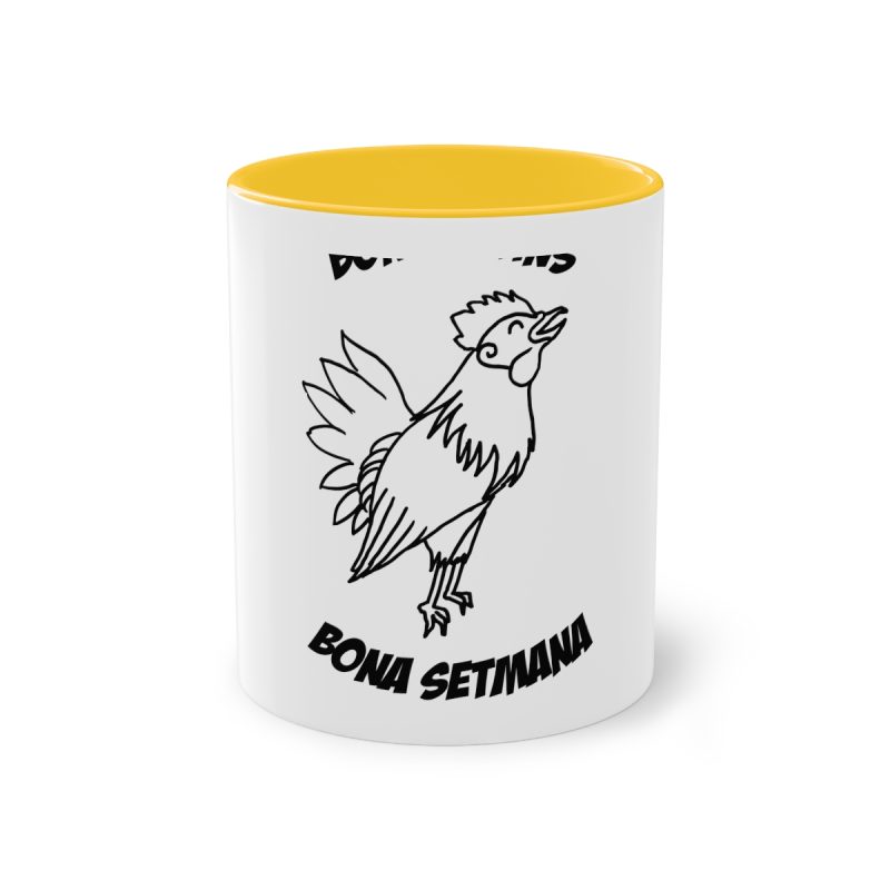 Taza bicolor - Amarillo dorado - Camiseta «Bon dilluns, bona setmana»