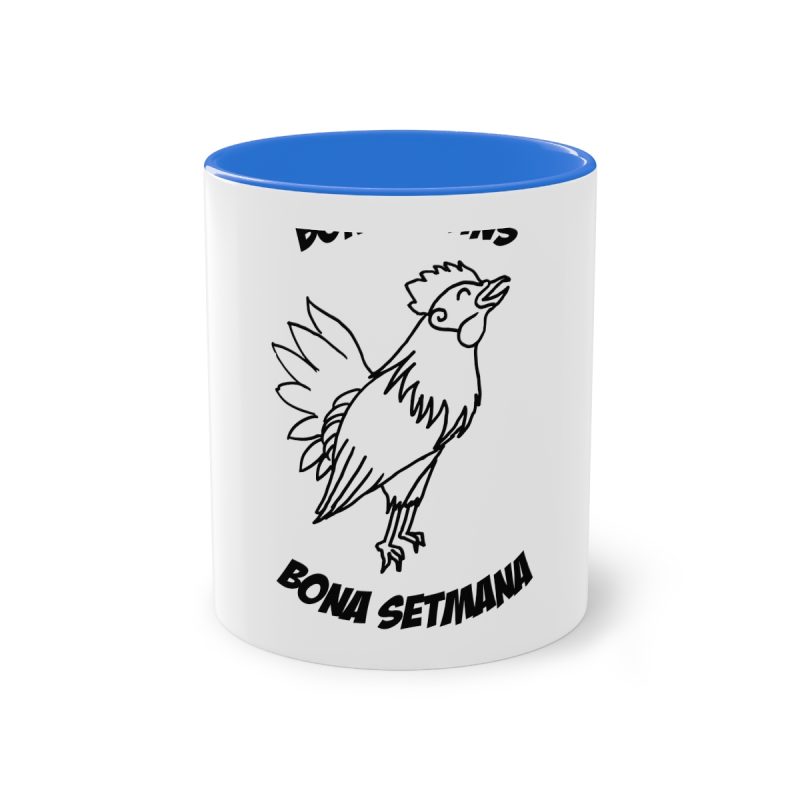 Taza bicolor - Azul Cambridge - Camiseta «Bon dilluns, bona setmana»
