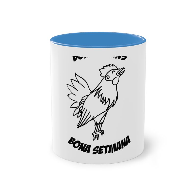Taza bicolor - Azul claro - Camiseta «Bon dilluns, bona setmana»