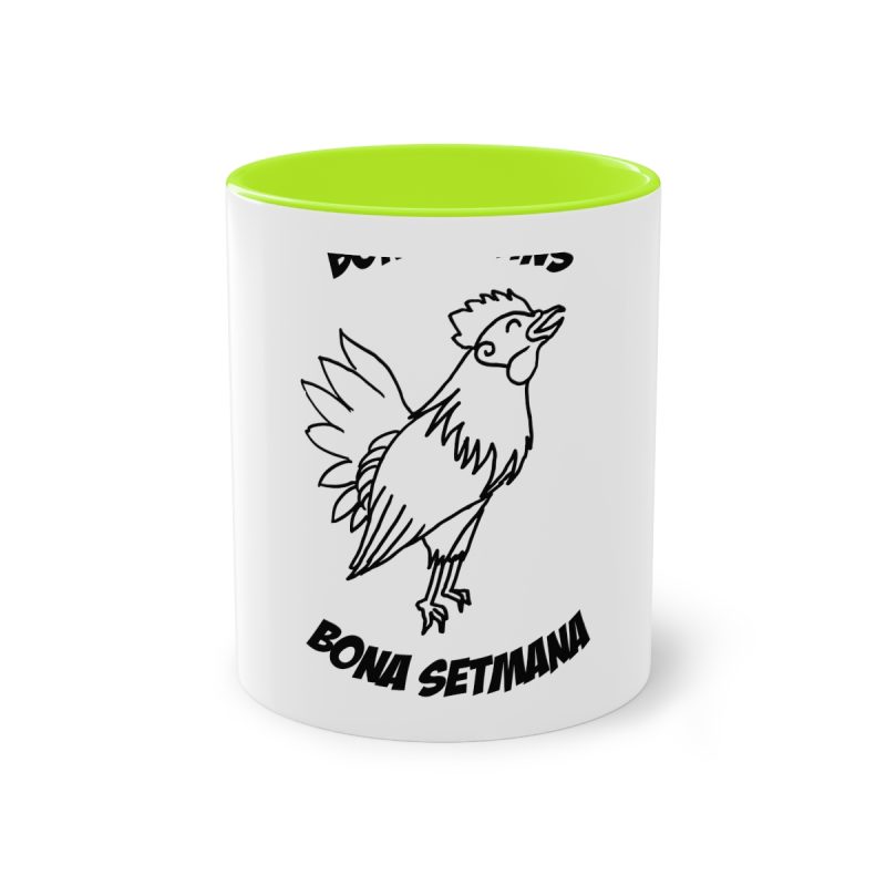 Taza bicolor - Verde claro - Camiseta «Bon dilluns, bona setmana»