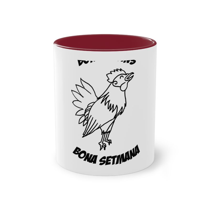 Taza bicolor - Granate - Camiseta «Bon dilluns, bona setmana»