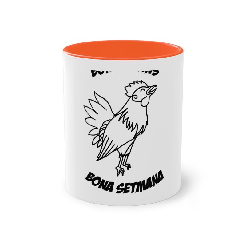 Taza bicolor - Naranja - Camiseta «Bon dilluns, bona setmana»