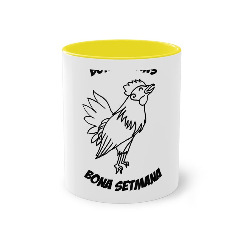 Taza bicolor - Amarillo - Camiseta «Bon dilluns, bona setmana»