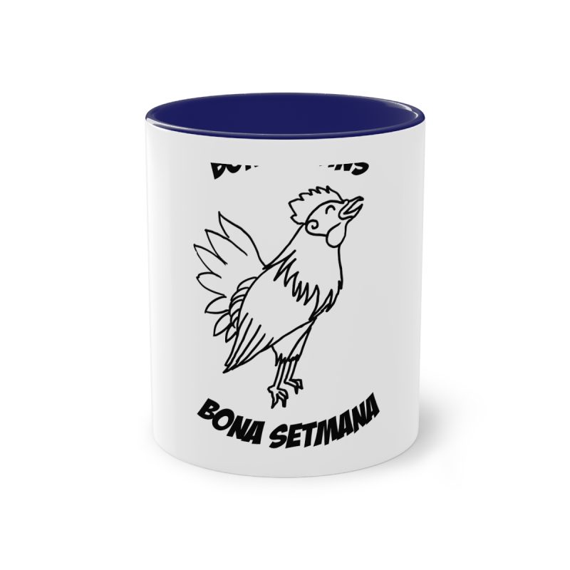 Taza bicolor - Azul oscuro - Camiseta «Bon dilluns, bona setmana»