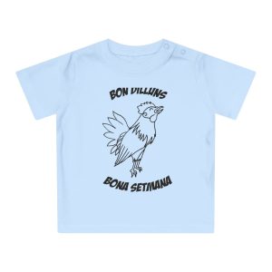 Camiseta de bebe - Azul empolvado - Camiseta «Bon dilluns, bona setmana»