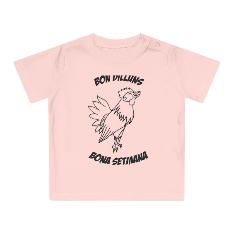Camiseta de bebe - Rosa empolvado - Camiseta «Bon dilluns, bona setmana»
