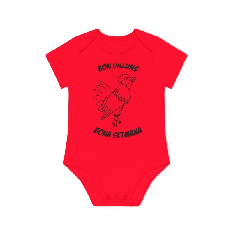Body bebe manga corta organico - Rojo - Camiseta «Bon dilluns, bona setmana»