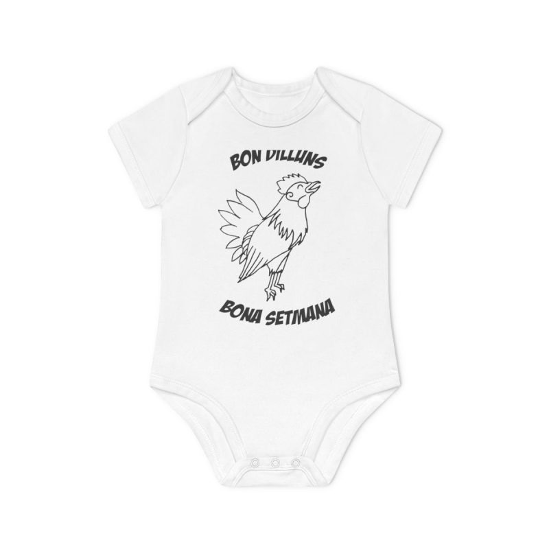 Body bebe manga corta organico - Blanco - Camiseta «Bon dilluns, bona setmana»