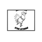 Poster con marco de madera - Marco negro - Camiseta «Bon dilluns, bona setmana»