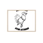 Poster con marco de madera - Marco de madera natural - Camiseta «Bon dilluns, bona setmana»
