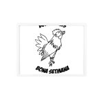 Poster con marco de madera - Marco blanco - Camiseta «Bon dilluns, bona setmana»