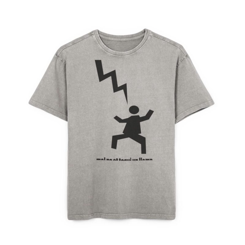 Camiseta oversize lavado acido - Gris asfalto - Mal no et toqui un llamp Camiseta oversize lavado acido - Gris asfalto - Mal no et toqui un llamp