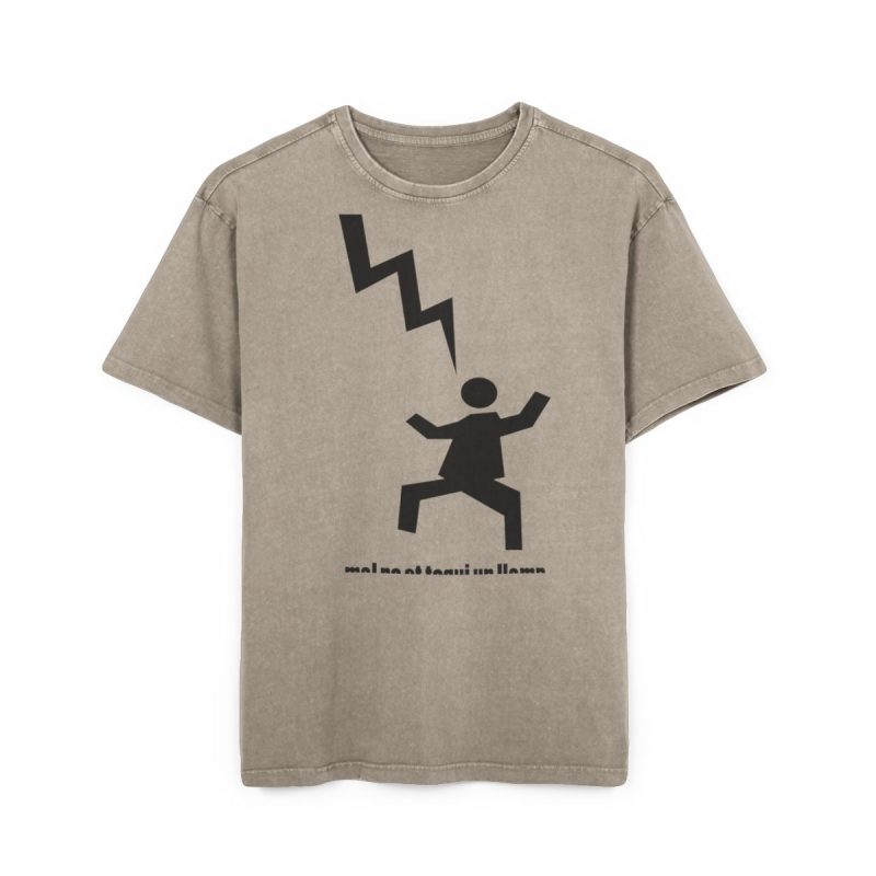 Camiseta oversize lavado acido - Caqui oscuro - Mal no et toqui un llamp