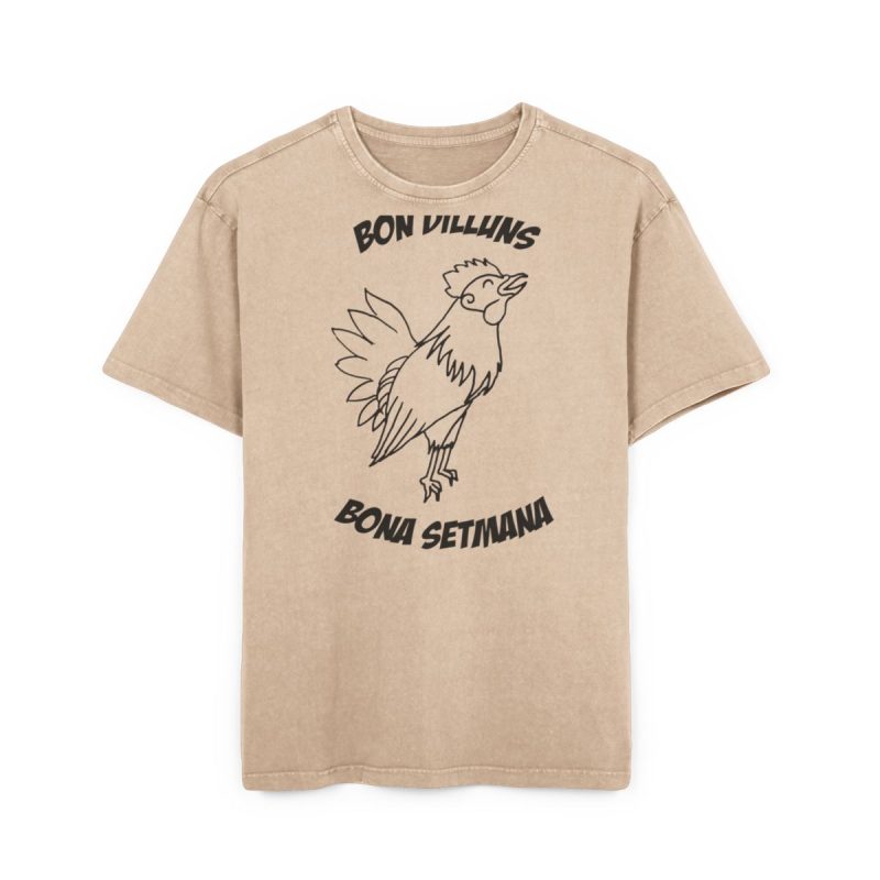 Camiseta oversize lavado acido - Beis - Camiseta «Bon dilluns, bona setmana»